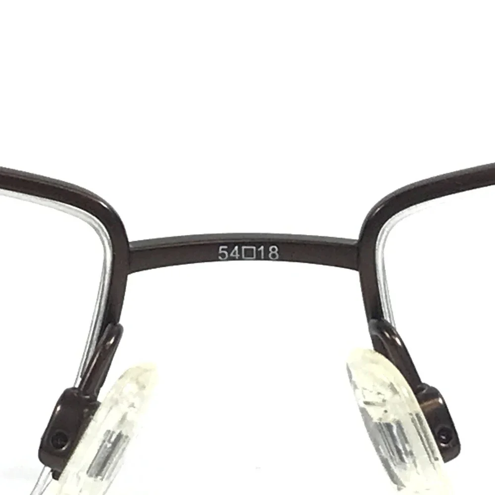 Tura Eyeglasses Frames T125 BRN Brown Rectangle Half Rim Titanium 54-18-140